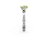 White gold Fancy Yellow Oval  Solitaire Diamond Ring with Channel-Set Baguette Band and Four-Prong Setting_116