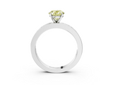 White gold Fancy Yellow Oval  Solitaire Diamond Ring with Channel-Set Baguette Band and Four-Prong Setting_117