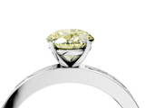 White gold Fancy Yellow Oval  Solitaire Diamond Ring with Channel-Set Baguette Band and Four-Prong Setting_117