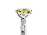 White gold Fancy Yellow Oval  Solitaire Diamond Ring with Channel-Set Baguette Band and Four-Prong Setting_119