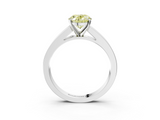White gold Fancy Yellow Oval  Solitaire Diamond Ring with Channel-Set Band and Four-Prong Setting_6