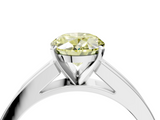 White gold Fancy Yellow Oval  Solitaire Diamond Ring with Channel-Set Band and Four-Prong Setting_7