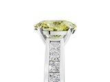 White gold Fancy Yellow Oval  Solitaire Diamond Ring with Channel-Set Band and Four-Prong Setting_8