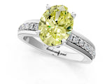 White gold Fancy Yellow Oval  Solitaire Diamond Ring with Channel Set Band and Six-Prong Setting_49