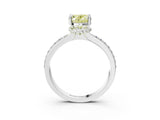 White gold Fancy Yellow Oval  Solitaire Diamond Ring with Channel Set Band and Six-Prong Setting_50