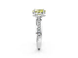 White gold Fancy Yellow Oval  Solitaire Diamond Ring with Channel Set Band and Six-Prong Setting_50