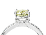 White gold Fancy Yellow Oval  Solitaire Diamond Ring with Channel Set Band and Six-Prong Setting_51