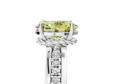 White gold Fancy Yellow Oval  Solitaire Diamond Ring with Channel Set Band and Six-Prong Setting_53
