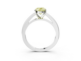 White gold Fancy Yellow Oval  Solitaire Diamond Ring with Four-Prong Setting and Classic Band_6