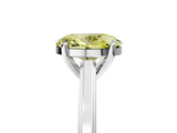 White gold Fancy Yellow Oval  Solitaire Diamond Ring with Four-Prong Setting and Classic Band_8