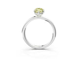 White gold Fancy Yellow Oval  Solitaire Diamond Ring with Four-Prong Setting on a Plain Band_35