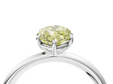 White gold Fancy Yellow Oval  Solitaire Diamond Ring with Four-Prong Setting on a Plain Band_36
