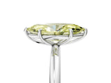 White gold Fancy Yellow Oval  Solitaire Diamond Ring with Four-Prong Setting on a Plain Band_37