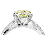White gold Fancy Yellow Oval  Solitaire Diamond Ring with Milgrain Pavé Band and Four-Prong Setting_24