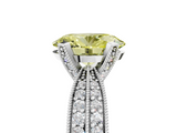 White gold Fancy Yellow Oval  Solitaire Diamond Ring with Milgrain Pavé Band and Four-Prong Setting_25