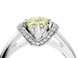 White gold Fancy Yellow Oval  Solitaire Diamond Ring with Pave Band and Six-Prong Setting_36