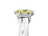 White gold Fancy Yellow Oval  Solitaire Diamond Ring with Pave Band and Six-Prong Setting_37