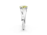 White gold Fancy Yellow Oval  Solitaire Diamond Ring with Six-Prong Cathedral Setting_34
