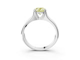 White gold Fancy Yellow Oval  Solitaire Diamond Ring with Six-Prong Cathedral Setting_35