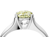 White gold Fancy Yellow Oval  Solitaire Diamond Ring with Six-Prong Cathedral Setting_36