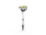White gold Fancy Yellow Oval  Solitaire Diamond Ring with Six-Prong Setting and Tapered Band_19