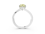 White gold Fancy Yellow Oval  Solitaire Diamond Ring with Six-Prong Setting and Tapered Band_20