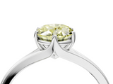 White gold Fancy Yellow Oval  Solitaire Diamond Ring with Six-Prong Setting and Tapered Band_21