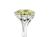 White gold Fancy Yellow Oval  Solitaire Diamond Ring with Six-Prong Setting and Tapered Band_22