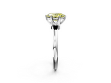 White gold Fancy Yellow Oval  Solitaire Diamond Ring with Six-Prong Setting on a Classic Band_5