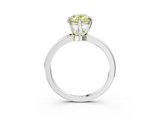 White gold Fancy Yellow Oval  Solitaire Diamond Ring with Six-Prong Setting on a Classic Band_6