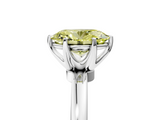 White gold Fancy Yellow Oval  Solitaire Diamond Ring with Six-Prong Setting on a Classic Band_8