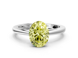 White gold Fancy Yellow Oval  Solitaire Diamond Ring with Split Shank and Four-Prong Setting_20