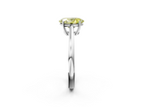 White gold Fancy Yellow Oval  Solitaire Diamond Ring with Split Shank and Four-Prong Setting_22
