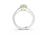 White gold Fancy Yellow Oval  Solitaire Diamond Ring with Split Shank and Four-Prong Setting_23