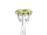 White gold Fancy Yellow Oval  Solitaire Diamond Ring with Split Shank and Four-Prong Setting_25