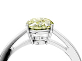 White gold Fancy Yellow Oval  Solitaire Diamond Ring with Split Shank and Four-Prong Setting_28