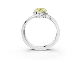 White gold Fancy Yellow Oval  Solitaire Diamond Ring with Split Shank and Prong Setting_44