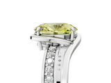 White gold Fancy Yellow Oval  Solitaire Diamond Ring with Split Shank and Prong Setting_46
