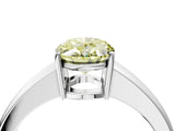 White gold Fancy Yellow Oval  Solitaire Diamond Ring with Tapered Band and Four-Prong Setting_53