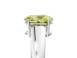 White gold Fancy Yellow Oval  Solitaire Diamond Ring with Tapered Band and Four-Prong Setting_54