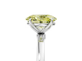 White gold Fancy Yellow Oval  Solitaire Diamond Ring with Thin Band and Four-Prong Setting_101