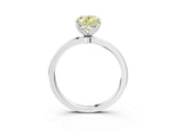 White gold Fancy Yellow Oval  Solitaire Diamond Ring with Thin Band and Four-Prong Setting_51