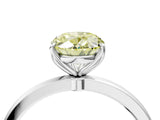 White gold Fancy Yellow Oval  Solitaire Diamond Ring with Thin Band and Four-Prong Setting_52