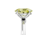 White gold Fancy Yellow Oval  Solitaire Diamond Ring with Thin Band and Four-Prong Setting_53