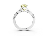 White gold Fancy Yellow Oval  Solitaire Diamond Twisted Band with Four-Prong Setting_61