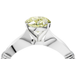 White gold Fancy Yellow Oval  Solitaire Diamond Twisted Band with Four-Prong Setting_62