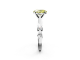 White gold Fancy Yellow Oval  Solitaire Diamond Twisted Band with Four-Prong Setting_66