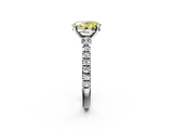White gold Fancy Yellow Oval  Solitaire Diamond with Pavé Band and Four-Prong Setting_70