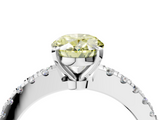 White gold Fancy Yellow Oval  Solitaire Diamond with Pavé Band and Four-Prong Setting_72
