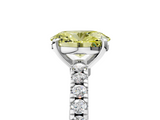 White gold Fancy Yellow Oval  Solitaire Diamond with Pavé Band and Four-Prong Setting_73